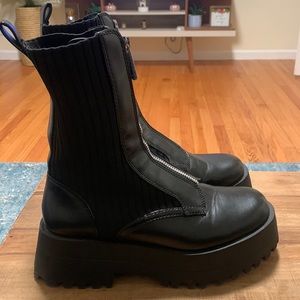 Gently worn size 7 platform moto boots from Zara.